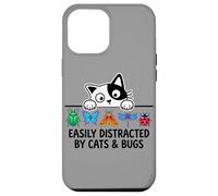 Custodia per iPhone 12 Pro Max Funny Entomologist Saying Easily Distracted by Cats and Bugs