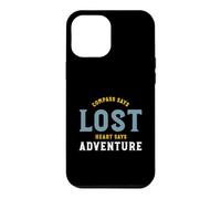 Custodia per iPhone 12 Pro Max Funny Hiking Compass dice che il cuore perduto dice avventura
