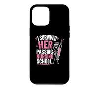 Custodia per iPhone 12 Pro Max Funny I Survived Her Passing Nursing School