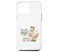 Custodia per iPhone 12 Pro Max Funny Mom Just a Mom Trying to Keep Her Ducks Humor