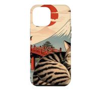 Custodia per iPhone 12 Pro Max Gatto assonnato giapponese che dorme al tempio