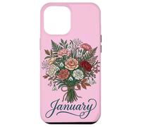 Custodia per iPhone 12 Pro Max Gennaio Nascita Fiore Garofano Bucaneve Compleanno Floreale