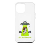 Custodia per iPhone 12 Pro Max Get In Frenchie UFO Alien Abduction Cowboy Cappello Cane