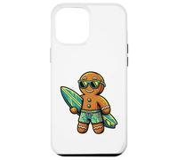 Custodia per iPhone 12 Pro Max Gingerbread Surfista, Natale al Sole, Tropici, umorismo