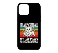 Custodia per iPhone 12 Pro Max Gioco a Pickleball Il mio gatto gioca ad attaccare la pagaia