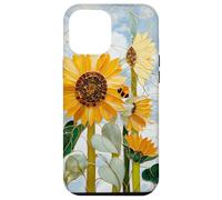 Custodia per iPhone 12 Pro Max Girasole Apina Art Nouveau Floreale Botanico Mosaico Solare