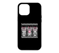 Custodia per iPhone 12 Pro Max Girly Kitten Trio Bubblegum, design a forma di gatto rosa