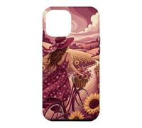 Custodia per iPhone 12 Pro Max Giro in bicicletta oltre i campi di girasole