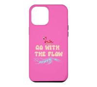 Custodia per iPhone 12 Pro Max Go With the Flow Pink Flamingo Summer Vibes Beach Vacation