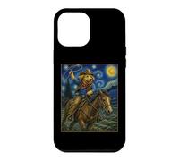 Custodia per iPhone 12 Pro Max Golden Retriever Cowboy Art Dog su un cavallo