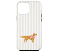 Custodia per iPhone 12 Pro Max Golden Retriever Pink Bow Coquette Soft Girl Estetica