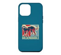 Custodia per iPhone 12 Pro Max Goldendoodle Pop Art Ritratto Doodle mamma papà amante dei cani arte