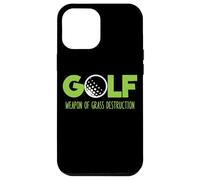 Custodia per iPhone 12 Pro Max Golf divertente erba distruzione con pallina da golf grafica