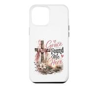 Custodia per iPhone 12 Pro Max Grace Found Me Here, Croce Cristiana Design