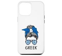 Custodia per iPhone 12 Pro Max Greek Girl Greek Heritage Greece Flag