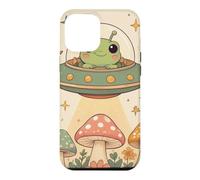 Custodia per iPhone 12 Pro Max Groovy Cute Kawaii Alien Frog UFO Alien Rapimento Funghi