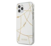 Custodia per iPhone 12 Pro Max Guess Gold Chain Collection bianca