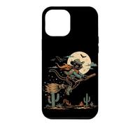 Custodia per iPhone 12 Pro Max Halloween strega gatto cowboy deserto luna scopa