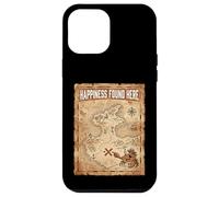 Custodia per iPhone 12 Pro Max Happiness Found Here Vintage Pirate Map Crab