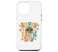 Custodia per iPhone 12 Pro Max Happy Earth Day Retro anni '70 Groovy Globe Heart Occhiali da sole