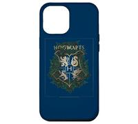 Custodia per iPhone 12 Pro Max Harry Potter Hogwarts Green and Gold Floral Crest