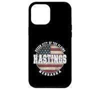 Custodia per iPhone 12 Pro Max Hastings Nebraska, Vintage bandiera americana