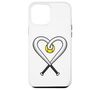Custodia per iPhone 12 Pro Max Heart Softball Bats Love Player Coach Fan