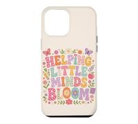 Custodia per iPhone 12 Pro Max Helping Little Minds Bloom Teacher, farfalla floreale, mela
