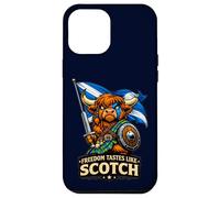Custodia per iPhone 12 Pro Max Highland Cow con la bandiera della Scozia