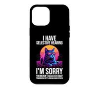 Custodia per iPhone 12 Pro Max Ho udito selettivo.. Divertente gattino 80s Synthwave Meme Cat