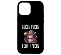 Custodia per iPhone 12 Pro Max Hocus Pocus I Can't Focus Funny ADHD Cat Saying Humor