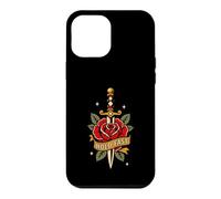 Custodia per iPhone 12 Pro Max Hold Fast Dagger Rose Traditional Tattoo Flash Old Ink
