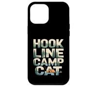 Custodia per iPhone 12 Pro Max Hook Line Camp Cat Funny Camping Pesca