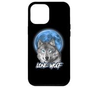 Custodia per iPhone 12 Pro Max Howling Lone Wolf On Moon Animal Funny Wolves Lover