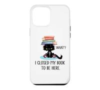 Custodia per iPhone 12 Pro Max I Closed My Book to Be Here Cat What Black Cat Books Lovers