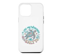 Custodia per iPhone 12 Pro Max I Like My Weekends Salty Sea Turtle Beach Lover