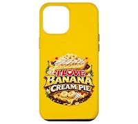 Custodia per iPhone 12 Pro Max I Love Banana Cream Pie Retro Diner Dessert Topping Cherry