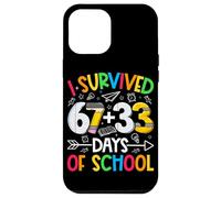 Custodia per iPhone 12 Pro Max I Survived 67 + 33 Days School Kids Funny Math 100th Day