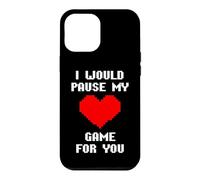 Custodia per iPhone 12 Pro Max I Would Pause My Game For You Cuore Pixelato Amore Giocatori