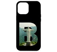 Custodia per iPhone 12 Pro Max Iconico Brasile Paesaggio Cristo Redentore Lettera B