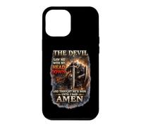 Custodia per iPhone 12 Pro Max Il diavolo mi ha visto con la testa pensava di aver vinto fino a quando non ho detto Amen