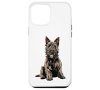 Custodia per iPhone 12 Pro Max Illustrazione del cane Picard Berger grigio
