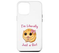 Custodia per iPhone 12 Pro Max I'm Literally Just a Girl Cute Funny Hamster Big Eyes Meme