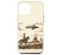 Custodia per iPhone 12 Pro Max Incontro Vintage tra Cowboy e Alieno nel Deserto