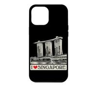 Custodia per iPhone 12 Pro Max io, cuore, singapore, retro, vendemmia, orizzonte, iconico, singapore
