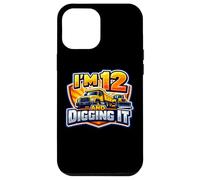 Custodia per iPhone 12 Pro Max Io sono 12 E Digging It Boys 12 ° compleanno camion da costruzione