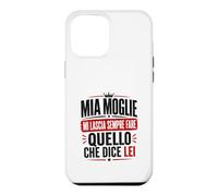 Custodia per iPhone 12 Pro Max Ironica per marito agli ordini della moglie. Stampa nera