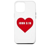 Custodia per iPhone 12 Pro Max John 3:16 GOD So Loved The World Bible Verse Reference Heart