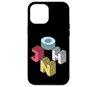 Custodia per iPhone 12 Pro Max John First Given Retro nome isometrico blocco lettere