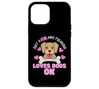 Custodia per iPhone 12 Pro Max Just a Girl Who Freaking Loves Dogs OK! Regalo per amanti dei cani